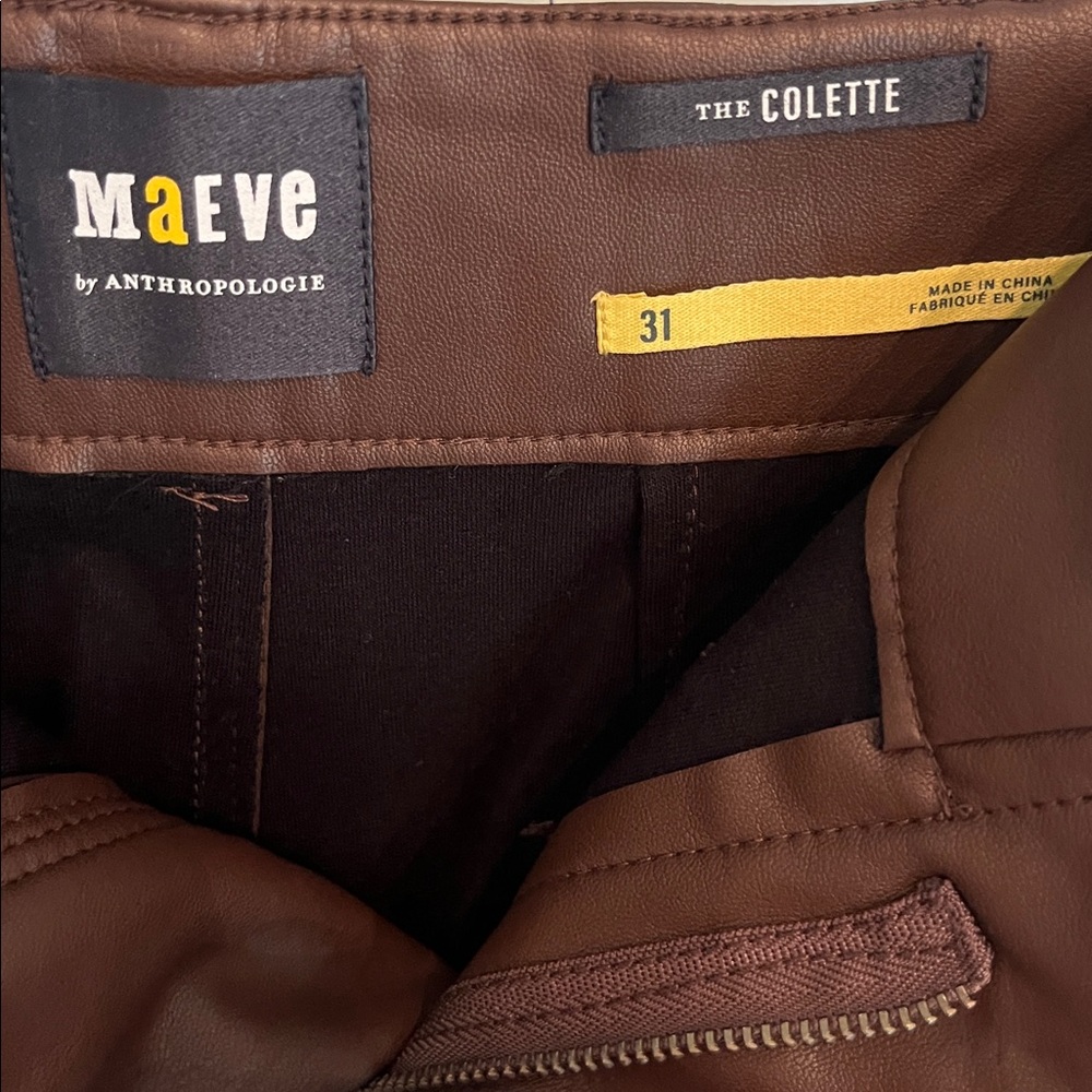 Maeve from Anthropologie faux leather Colette cropped wide leg pants, size 31 - Picture 7 of 7